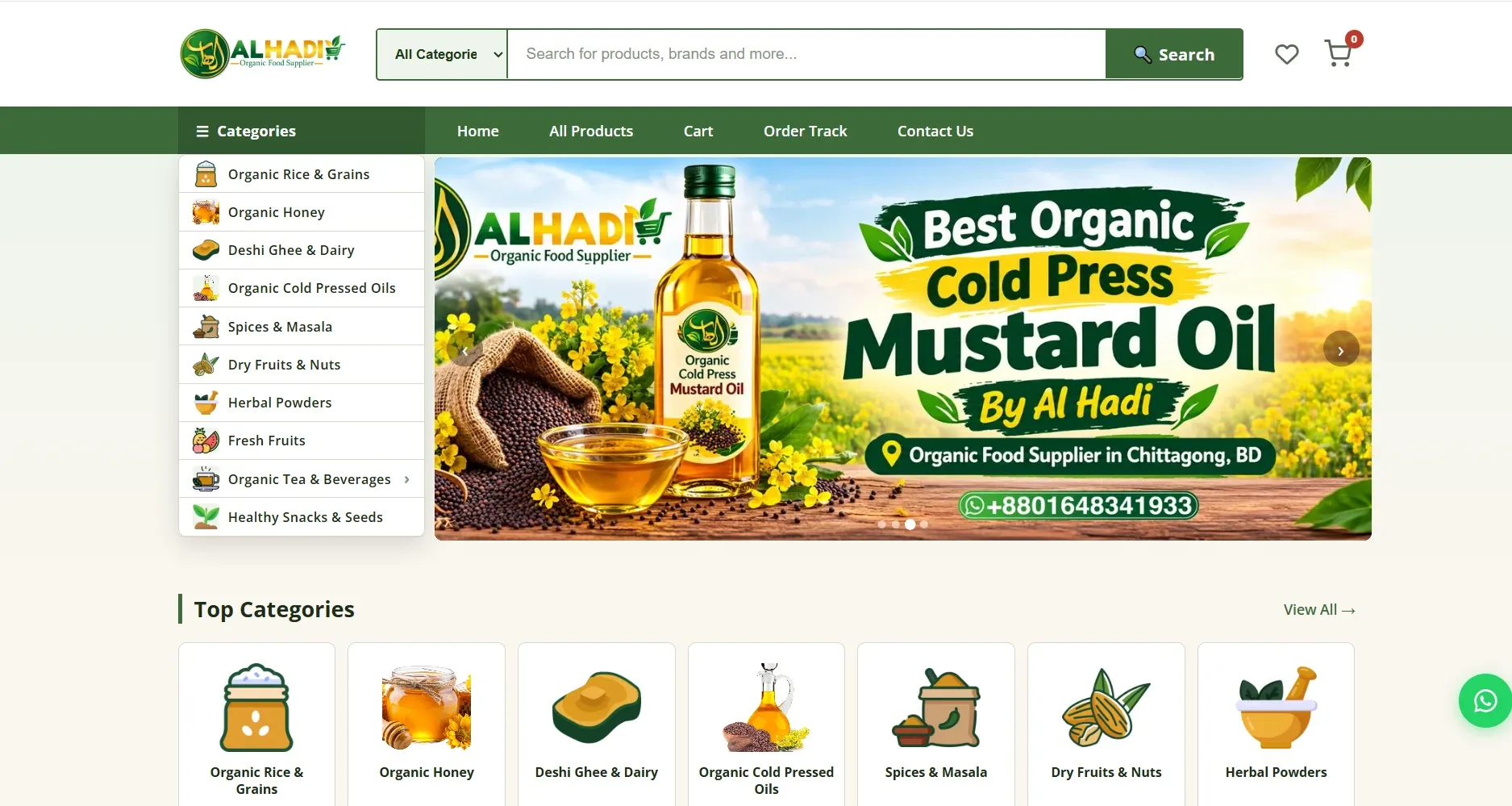 Al Hadi Organic Food — online shop for an organic food supplier in Chittagong